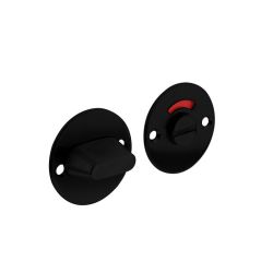 Rozet rond plat 50 mm toilet-/badkamersluiting met 8 mm stift RVS/mat zwart