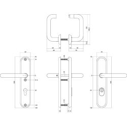 Veiligheidbeslag ovaal Bern kruk/kruk PC55 SKG*** kerntrekbeveiliging - RVS/mat zwart