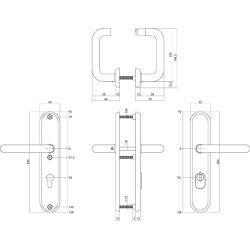 Veiligheidbeslag ovaal Bern kruk/kruk PC92 SKG*** kerntrekbeveiliging - RVS/mat zwart