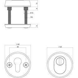 Veiligheidsrozet SKG3 rond met kerntrekbeveiliging aluminium