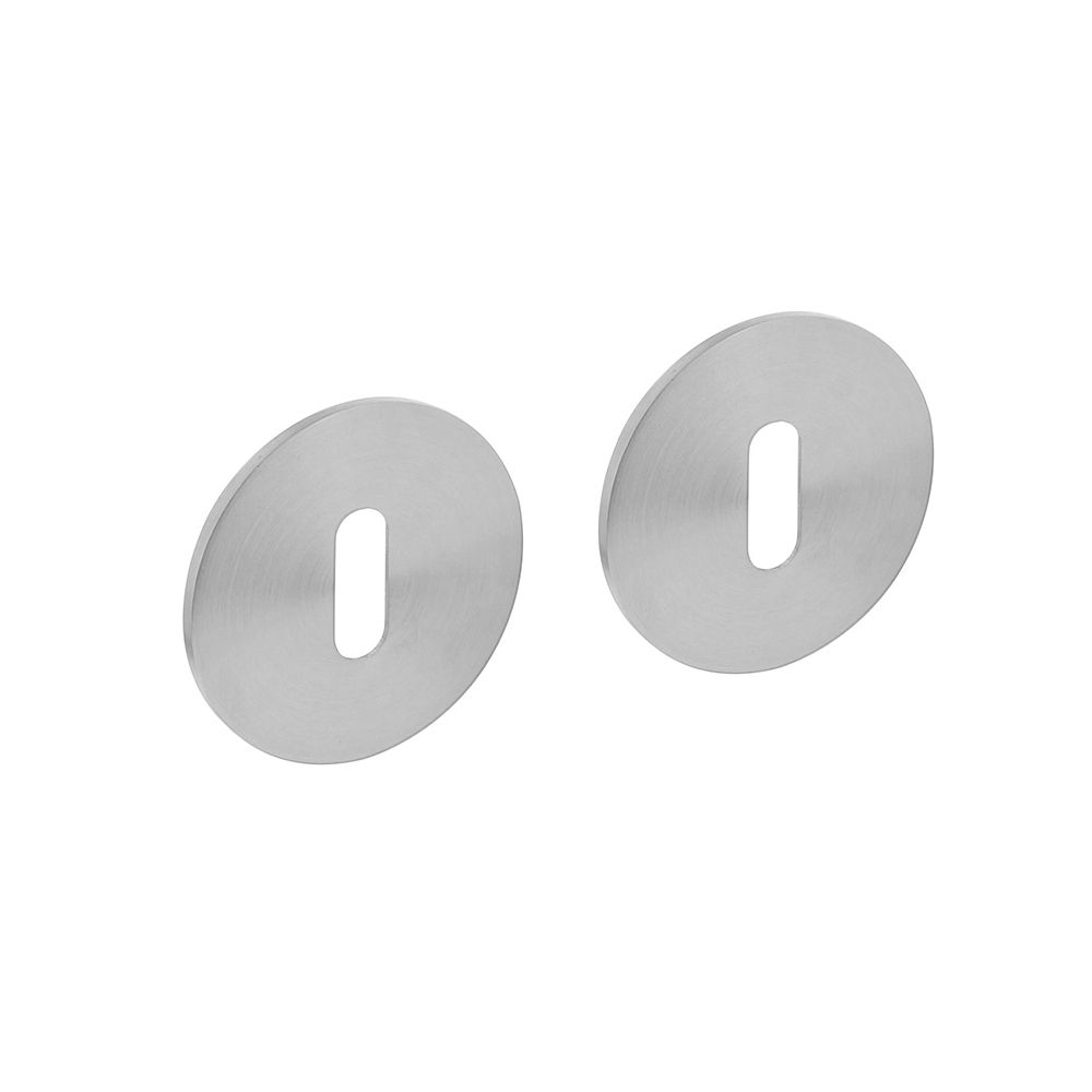 Magneet rozet rond met sleutelgat RVS geborsteld