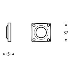 Rozet vierkant mat nikkel