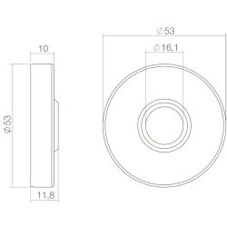Rozet rond verdekt met metaal RVS