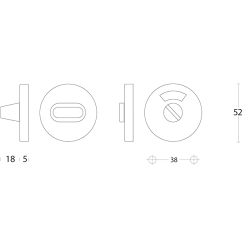 WC sluiting 5mm rond plat verdekt RVS