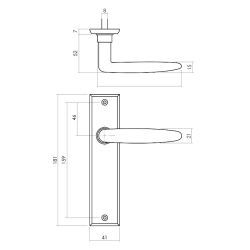 Deurkruk Sophie met schild blind mat zwart