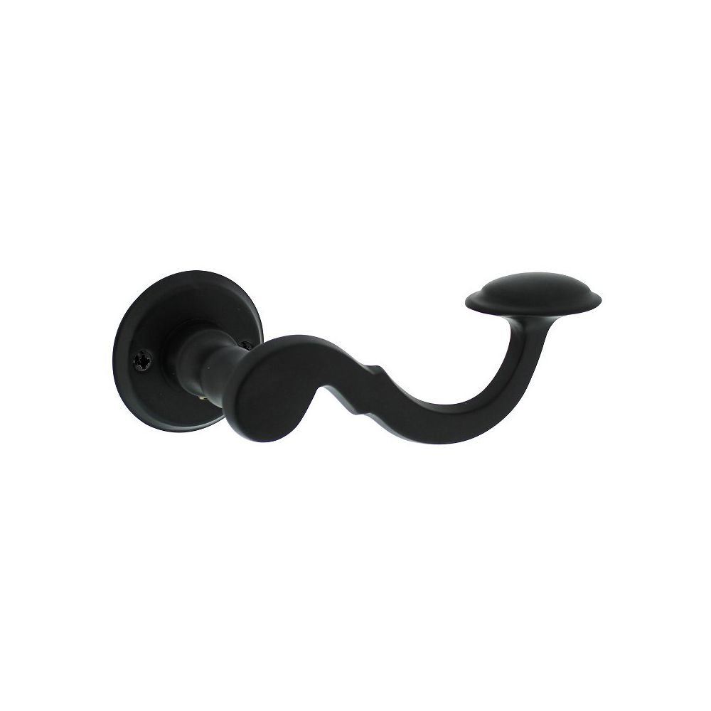 Deurkruk Posthoorn met rozet mat zwart