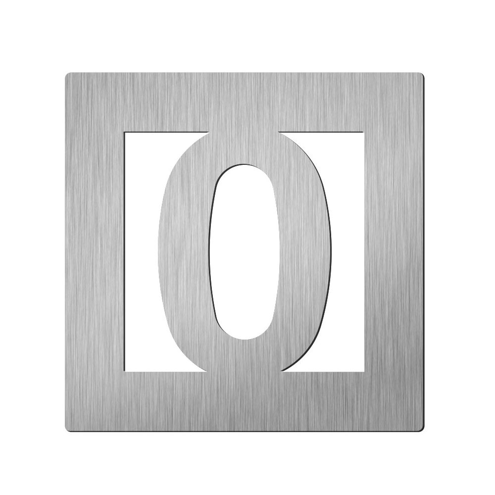 Vierkant huiscijfer Didheya 60mm. - RVS