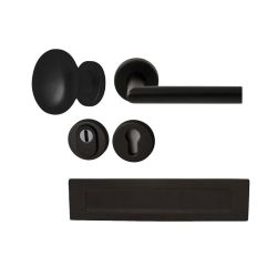 Voordeurset Attival rond zwart met anti-kerntrek SKG***