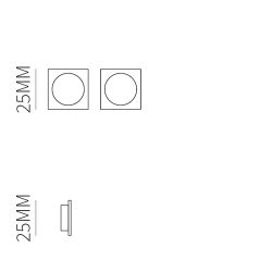 WC-garnituur minimal 2mm vierkant - zwart