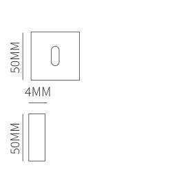 Sleutelrozet vario-vierkant dun 4mm - zwart