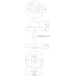 Rozet toilet-/badkamersluiting rond verdekt rvs 5mm