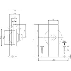 Set van 2 hangrollen Basic Top 14cm mat zwart