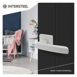 Deurkruk Minos op vierkant rozet wit