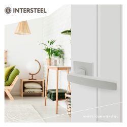 Deurkruk Minos op vierkant rozet wit