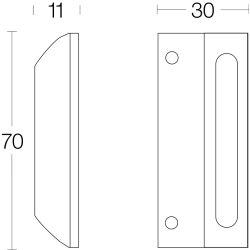 Sluitplaat voor raamsluiting nikkel mat