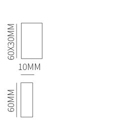 Blindrozet Zwart rechthoek