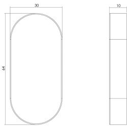 Rozet ovaal verdekt rvs 10 mm
