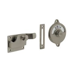 WC-overslag met bocht vrij/bezet - nikkel mat