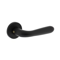 Deurkruk Merredin rond rozet met nokken aluminium/zwart