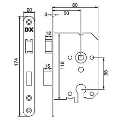 Dag & nachtslot tbv cilinderslot met zwarte voorplaat