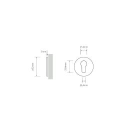 Cilinderrozet rond 5mm zwart