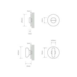 WC-garnituur rond 5mm zwart