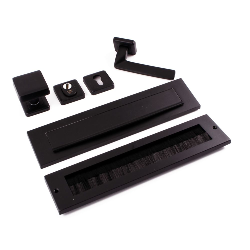 Voordeurset QBE compleet puurzwart - rechtswijzend