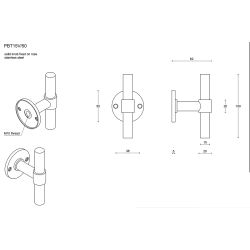 Formani One PBT15V/50 massieve knop vast op rozet mat zwart