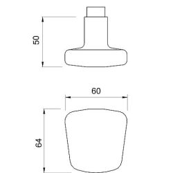 Knopkruk trapezium - zwart