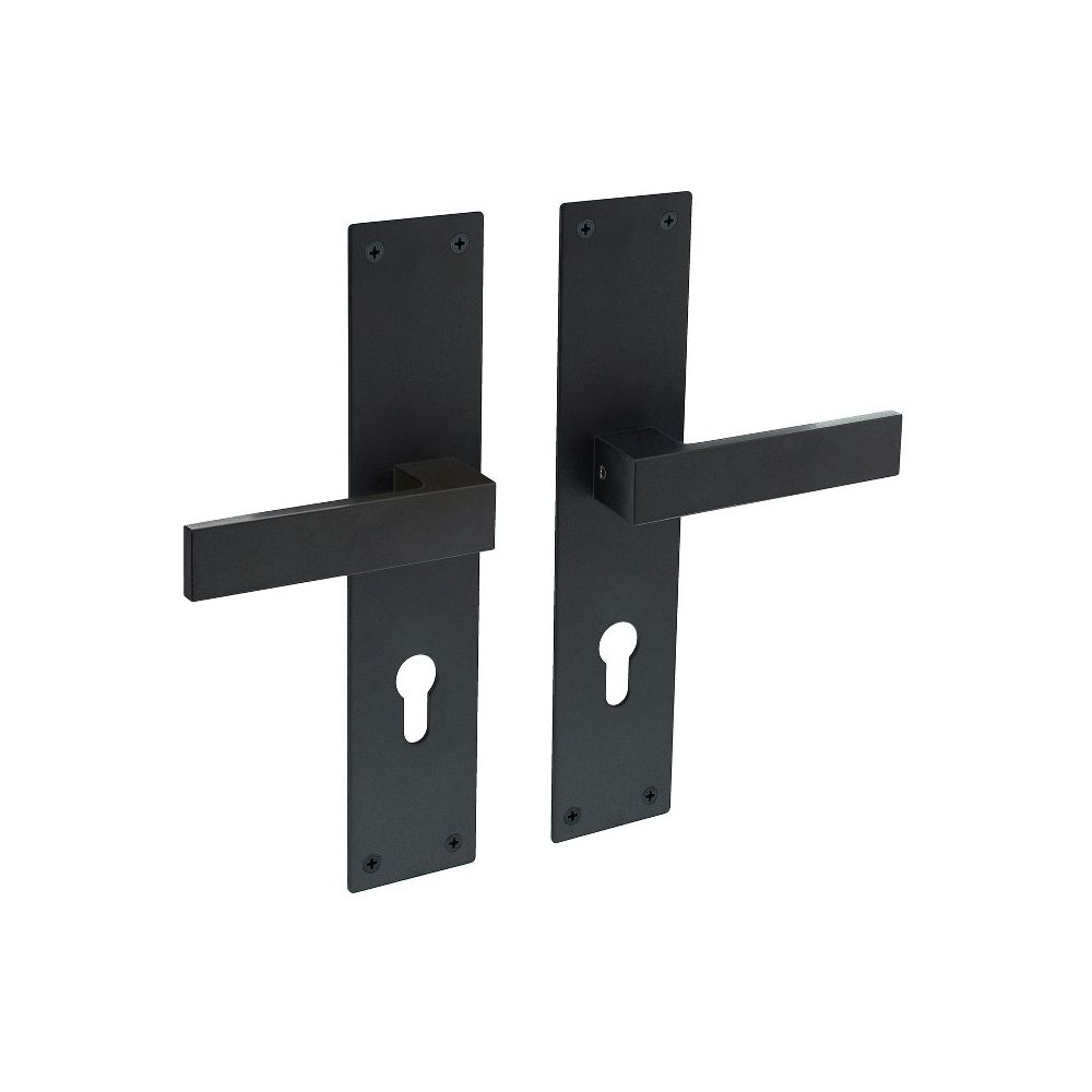 Deurkruk Amsterdam op schild profielcilindergat 72mm zwart