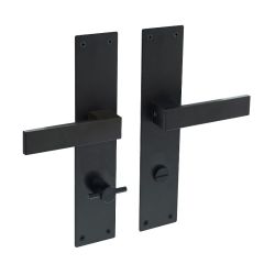 Deurkruk Amsterdam op schild WC78/8 zwart