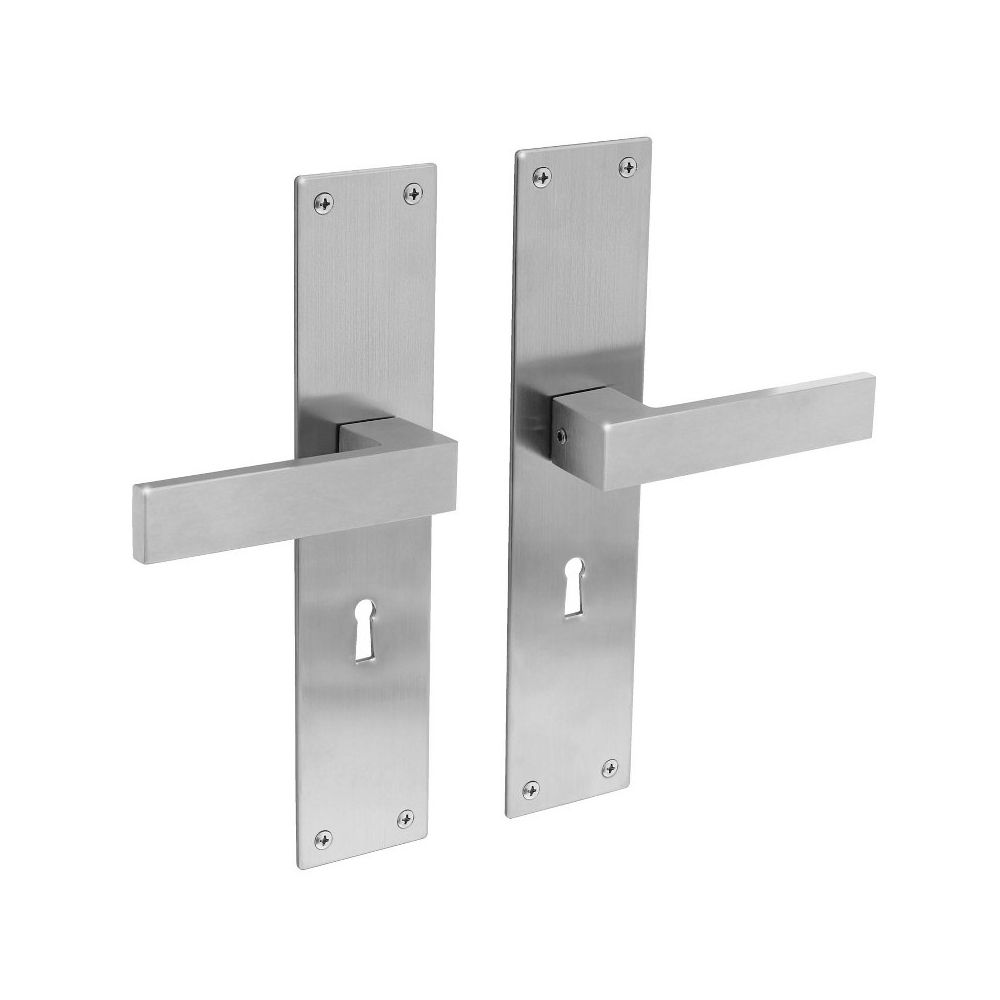 Deurkruk Amsterdam op schild sleutelgat 56mm RVS