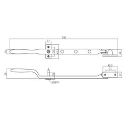 Raamuitzetter Dudok met 2 stelpennen - mat zwart