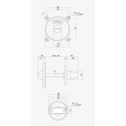 Toilet-/badkamersluiting Degeorge vrij/bezet met 8 mm stift - nikkel mat