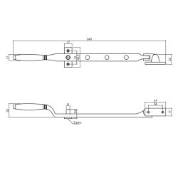 Raamuitzetter Ton met 2 stelpennen - chroom mat/ebbenhout