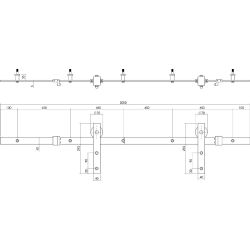 Schuifdeursysteem voor glasdeuren - mat zwart