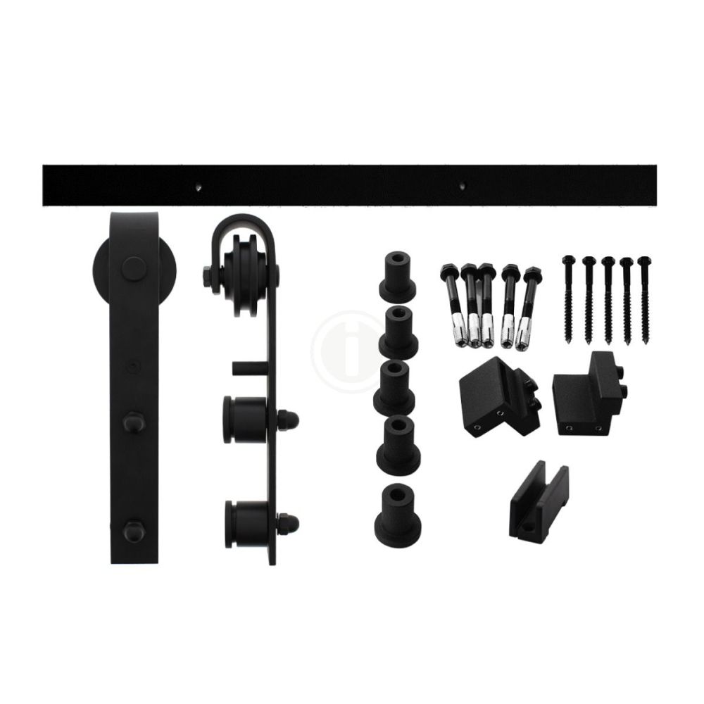 Schuifdeursysteem voor glasdeuren - mat zwart