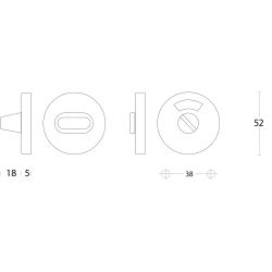 WC-sluiting 8mm rond plat verdekt RVS