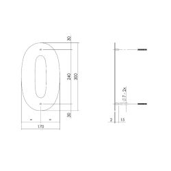 XL huisnummer 30 cm hoog - zwart
