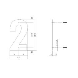 XL huisnummer 30 cm hoog - zwart