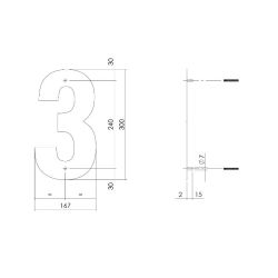 XL huisnummer 30 cm hoog - zwart