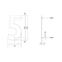 XL huisnummer 30 cm hoog - zwart