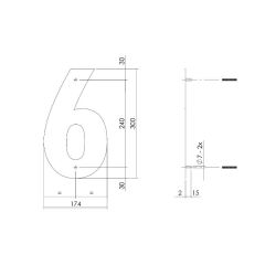 XL huisnummer 30 cm hoog - zwart