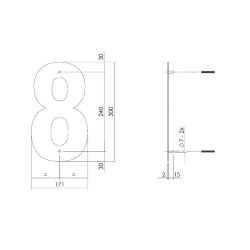 XL huisnummer 30 cm hoog - zwart