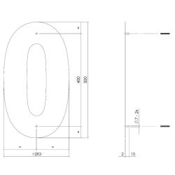 XL huisnummer 50 cm hoog - zwart