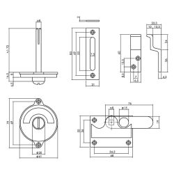 WC-overslag vlak groen/rood - messing ongelakt