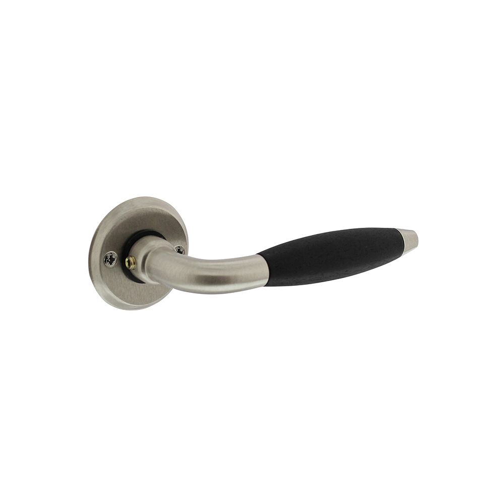 Deurkruk Antonnet met rozet nikkel mat/ebbenhout