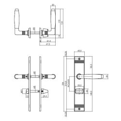 Deurkruk Ton Basic op schild WC63/8mm - mat nikkel/ebbenhout