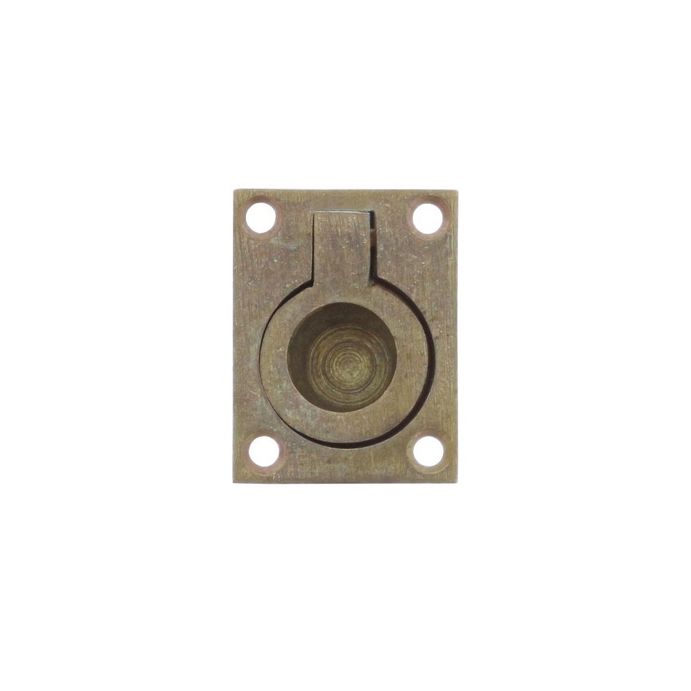 Luikring rechthoekig 65x49mm - messing getrommeld