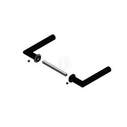 Deurkruk Jura met minimalistische rozetten - RVS/mat zwart